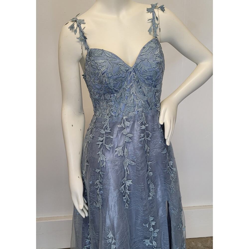 NWT Sky Blue Formal Gown Prom Dress Wedding Party Bridesmaid MOTB - Picture 3 of 15